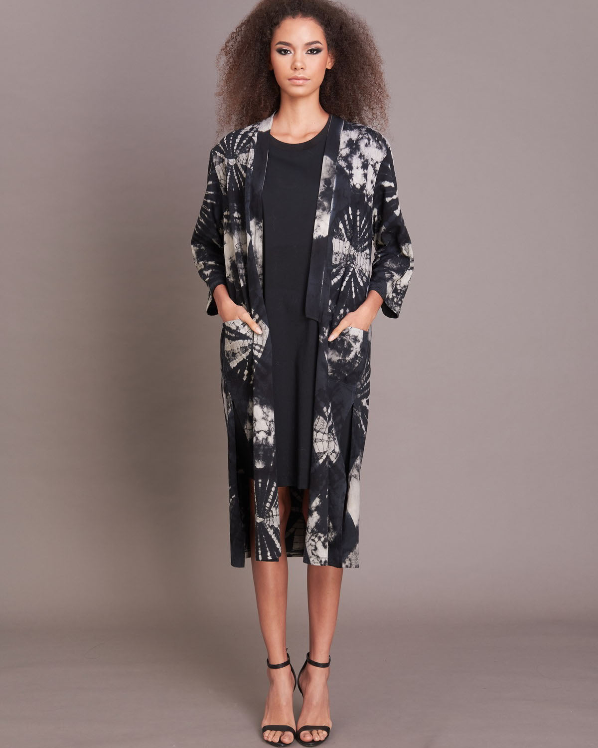 Roses and Rhinos - Midi Dress/Shell Kimono